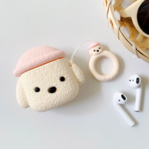 TEDDY DOG AIRPODS EARPHONE CASE SKIN  [#TEDDY DOG AIRPODS EARPHONE CASE SKIN  [#1/2nd PINK]