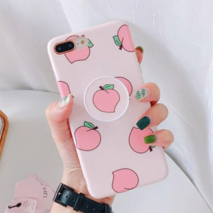 PEACH PHONE CASE COVER & HOLDER [#IPHONE 7+8+]