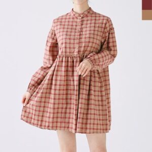 LOVELY CHINA CHECK DRESS  [#2COLORS /FREE]