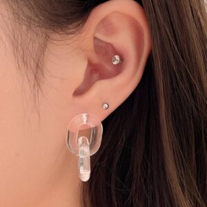 ELLIPTICAL HOMAIKA TWO-RING EARRINGS