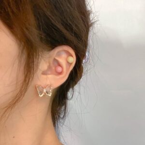 CLEAR BLING BUTTERFLY EARRING [#2COLORS]