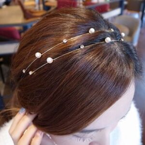 SPARKING RHINESTONES & PEARL HAIRBAND [#ROSE GOLD]