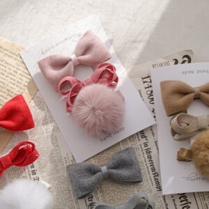 RIBBON POMPOM PINS 3 SET[#PINK] HAND MADE