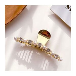 VINTAGE METAL HAIR CLAW CLIP [#DIAMANTE&PEARL]
