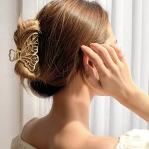 MATTE ELEGANCE BUTTERFLY HAIR CLAW CLIP [#GOLD]