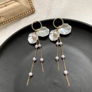 SEASHELL GOLD DROP EARRINGS
