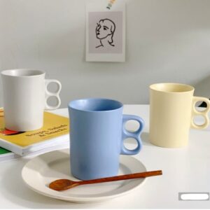 DUAL HANDLE CAFE MUG [#Yellow]