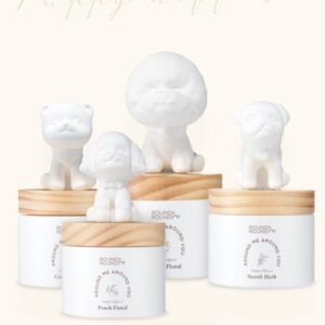 ROUND AROUND Puppy Diffuser [#White Floral Bichon]