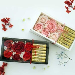 Dried Flower Money Gift Box Bank Notes[#PINK]