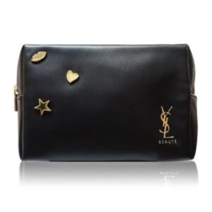 Yves Saint Laurent Beaute Gold Logo Cosmetic Pouch