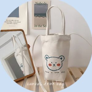 Canvas Drink bag red bear