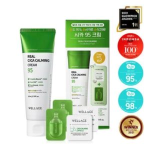 WELLAGE Real Cica Calming 95 Cream 80ML Special SET (+Real Hyaluronic Blue Toner 10Pads)