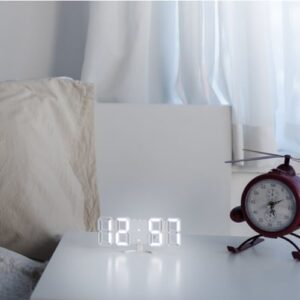 Minimal Modern Digital 3D LED Wall and Alarm Clock [#MINI]
