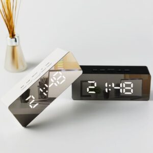 Leto mirror led clock [#Black]