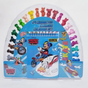 3D 24 CHARACTER Crayons Coloring SET [#MICKEY]