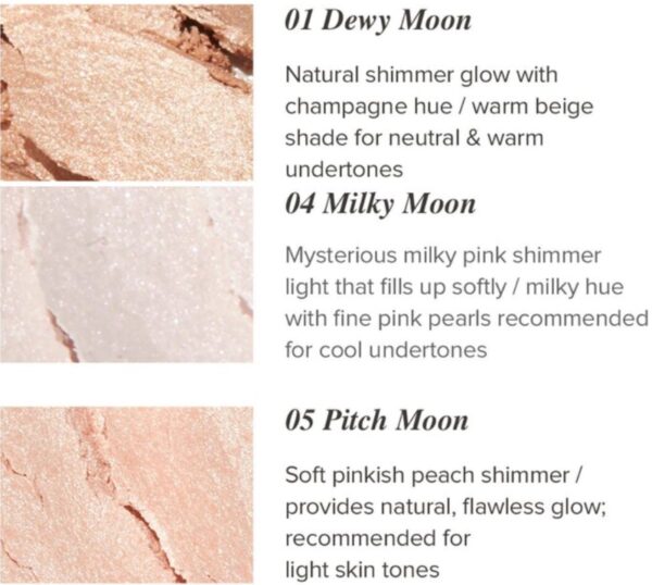 Glint by VDIVOV Highlighter Set [#01 Dewy Moon] (+Blush) - Image 9