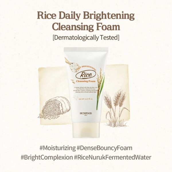 SKINFOOD Rice Daily Brightening Scrub Foam (+Rice 2pads) - Image 2