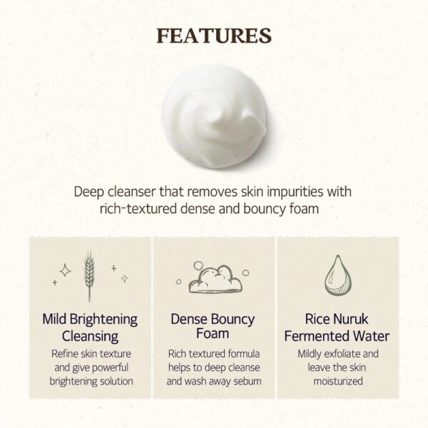 SKINFOOD Rice Daily Brightening Scrub Foam (+Rice 2pads) - Image 3