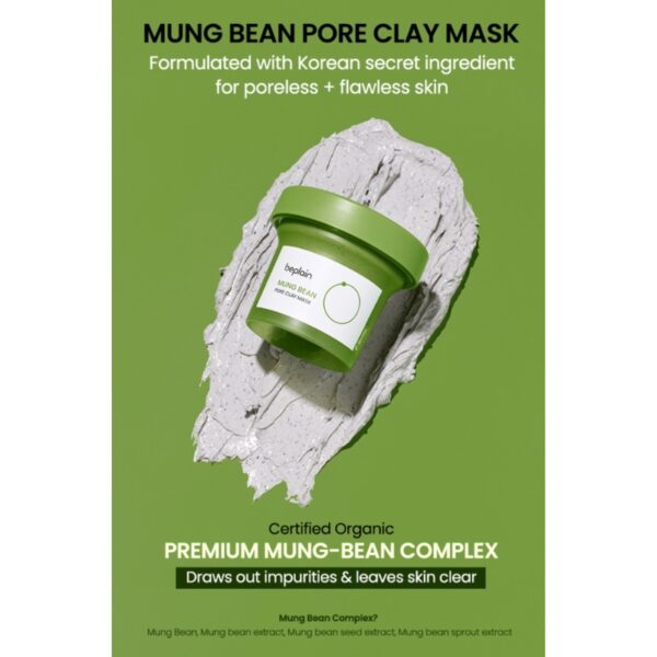 beplain Mung Bean Pore Clay Mask 120mL Special Set (+80mL) - Image 5
