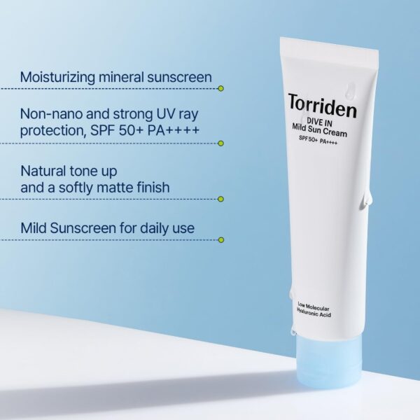 Renewal💖 Torriden DIVE IN Mild Sun Cream SPF50+ PA++++ 60ml - Image 2