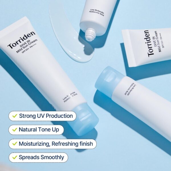 Renewal💖 Torriden DIVE IN Mild Sun Cream SPF50+ PA++++ 60ml - Image 4