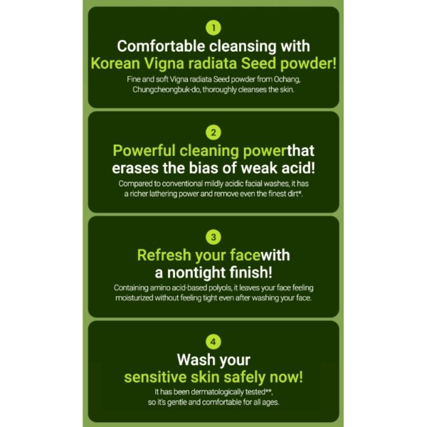 Beplain Mung Bean pH-Balanced Cleansing Foam 200ml Set (+Peeling Gel 15ml) - Image 4