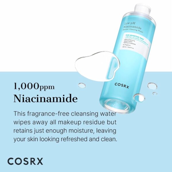 Cosrx Low Ph Niacinamide Cleansing Water 400mL (+100ml) - Image 2