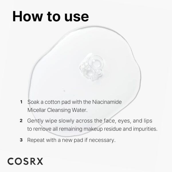Cosrx Low Ph Niacinamide Cleansing Water 400mL (+100ml) - Image 7