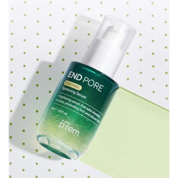 makeprem End Pore Vegetinol Tightening Serum (+soothing Pink Tone Up SunCream 10ml) - Image 2
