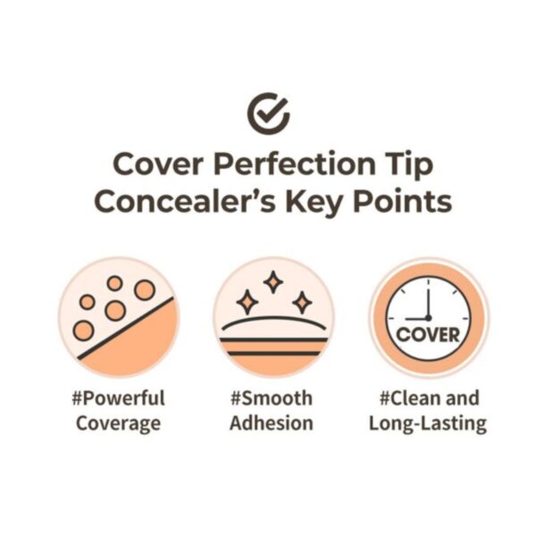 THE SAEM Cover Perfection Tip Concealer [#4 Colors] Big size 9.5g - Image 4