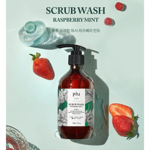 Plu Body Scrub Wash 500ml [#Raspberry Mint] - Image 3