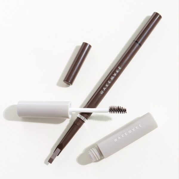 WAKEMAKE Natural Hard Brow Pencil Slash Cut Set [#02 Ash Brown] (+Brow Shaper) - Image 2