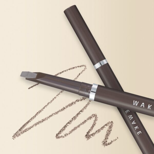 WAKEMAKE Natural Hard Brow Pencil Slash Cut Set [#02 Ash Brown] (+Brow Shaper) - Image 4