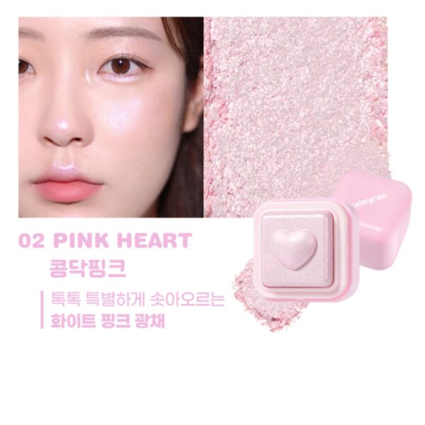 colorgram Milk Bling Heartlighter  [#3 Colors] (+finger puff 2P) - Image 7