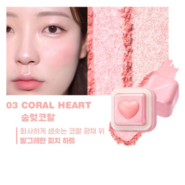 colorgram Milk Bling Heartlighter  [#3 Colors] (+finger puff 2P) - Image 8