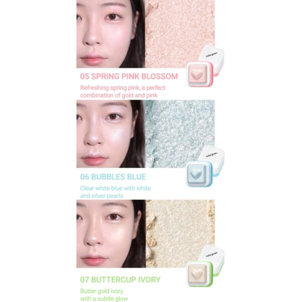 colorgram Milk Bling Heartlighter  [#3 Colors] (+finger puff 2P) - Image 10