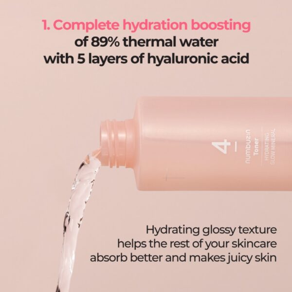 numbuzin No. 4 Hydrating Glow Mineral Toner 250ml Set - Image 2