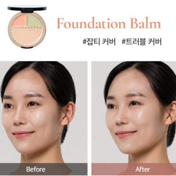 the SAEM Cover Perfection Triple Foundation Balm dual brush Set [#3 Colors] - Image 5