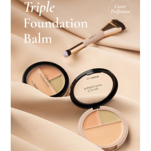 the SAEM Cover Perfection Triple Foundation Balm dual brush Set [#3 Colors] - Image 2