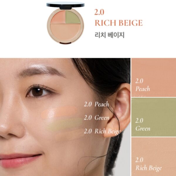 the SAEM Cover Perfection Triple Foundation Balm dual brush Set [#3 Colors] - Image 7
