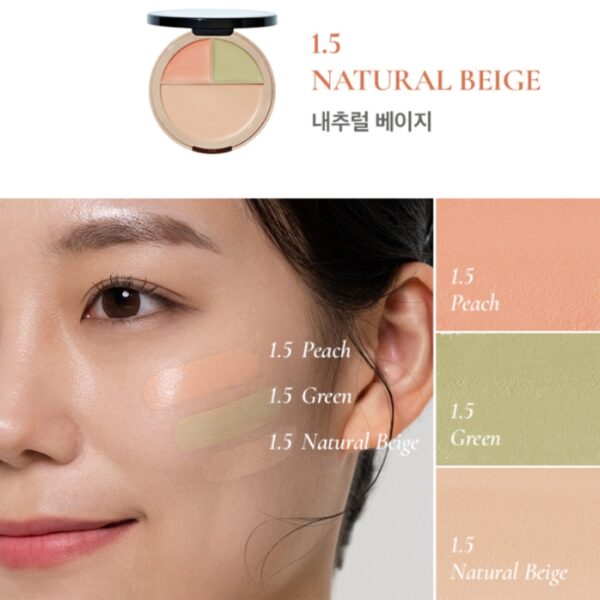 the SAEM Cover Perfection Triple Foundation Balm dual brush Set [#3 Colors] - Image 9