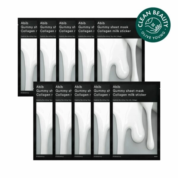 Abib Gummy Sheet Mask Collagen Milk Sticker Set [10 Masks]