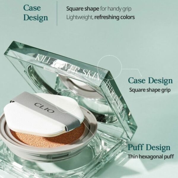 CLIO Kill Cover Skin Fixer Cushion [#21C Lingerie] (+Refill + pouch) - Image 4