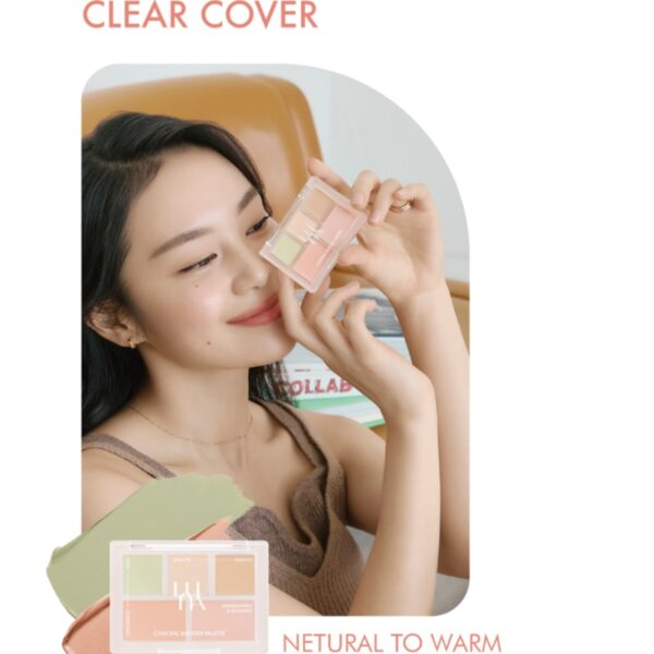 LUNA Conceal Blender Palette Clear Cover #01 Clear Cover (+Dual brush) - Image 4