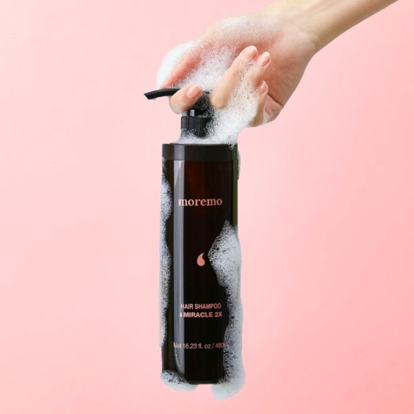 MOREMO Hair Shampoo Miracle 2X 480ml (+Shin-chan hairroll 2p) - Image 2