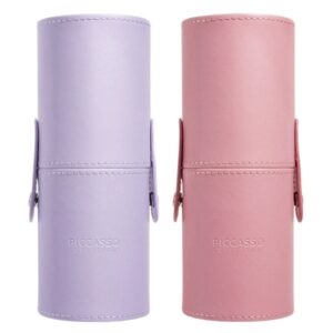 Piccasso Leather Brush Case [#Purple #Orange]