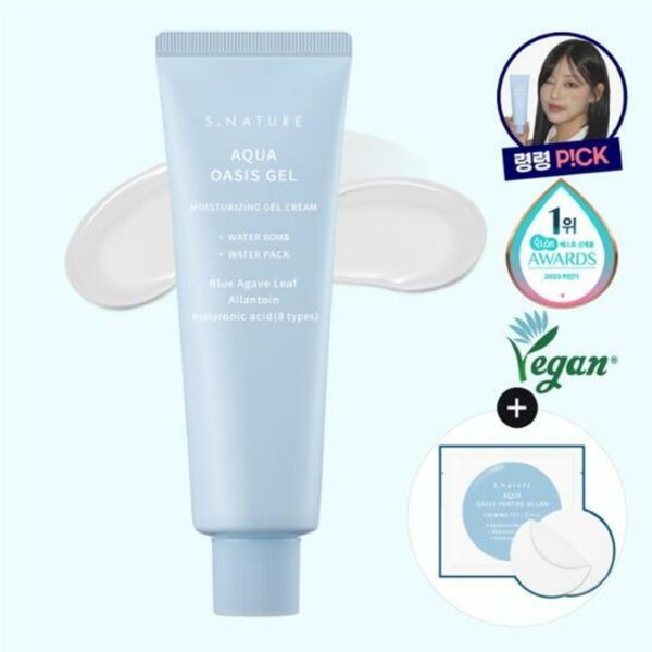 S.NATURE Aqua Oasis Gel Moisturizing Gel Cream 90mL Special Set (+Calming Pad 2P)