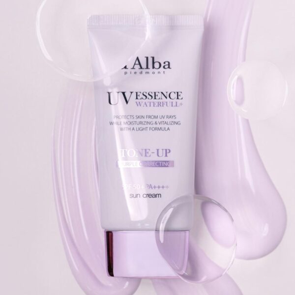 d'Alba Waterful Tone Up Sun Cream Purple SPF 50+ PA++++ - Image 3