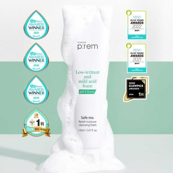 makeprem Safe Me Relief Moisture Cleansing Foam 1+1 Special Set - Image 3