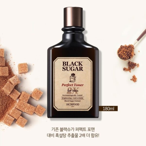 SKINFOOD Black Sugar Perfect 2X For Men Toner 180mL - Image 2